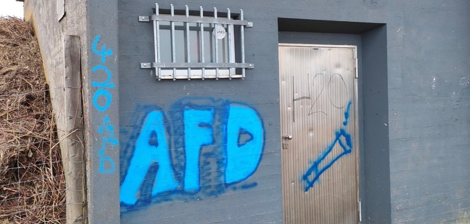 Schmiererei am Hochbehälter Lixfeld
