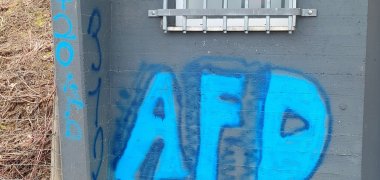 AfD-Schmiererei Hochbehälter Lixfeld